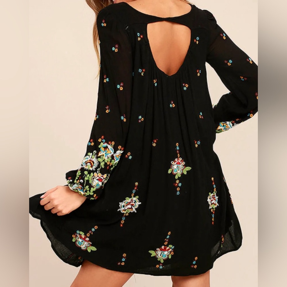 Free People Oxford embroidered boho swing dress - Picture 1 of 6